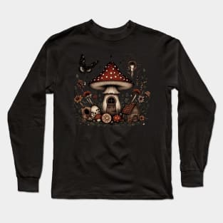 Aesthetic Goblincore and dark Cottagecore Mushroom women Long Sleeve T-Shirt